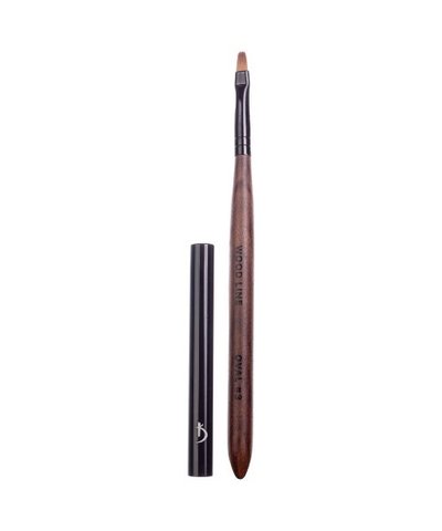Купить Кисть для гелевого моделирования ногтей "Wood Line" Oval №3 Kodi (ручка: коричневая, ворс: нейлон) , цена 242 грн, фото 1