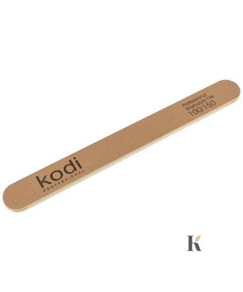 Купити №6 Пилка для нігтів Kodi пряма 100/150 ( колір: золотистий , розмір:178/19/4) , ціна 33 грн, фото 1