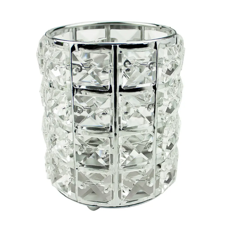 Купити Підставка-склянка для кистей, пилок «Silver» (металева, з камінням) , ціна 225 грн, фото 1