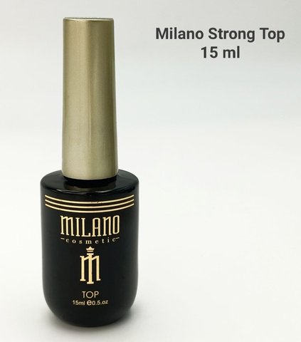 Купити Топ для гель-лаку Milano Top Strong – для «мокрого» блиску (15 мл, що не дряпається, без липкого шару) , ціна 195 грн, фото 1