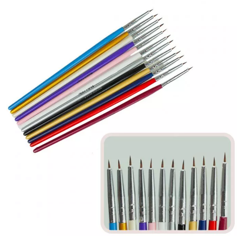 Купити Набір пензлів для малювання 000#, 12штук, кольорові ручки , ціна 134 грн, фото 1