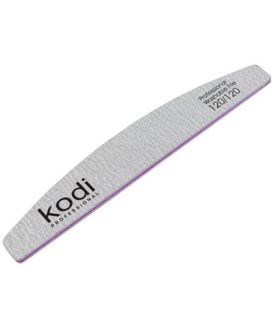 Купити №90 Пилка для нігтів Kodi "Півмісяць 120/120 (колір: сірий, розмір:178/28/4) , ціна 37 грн, фото 1
