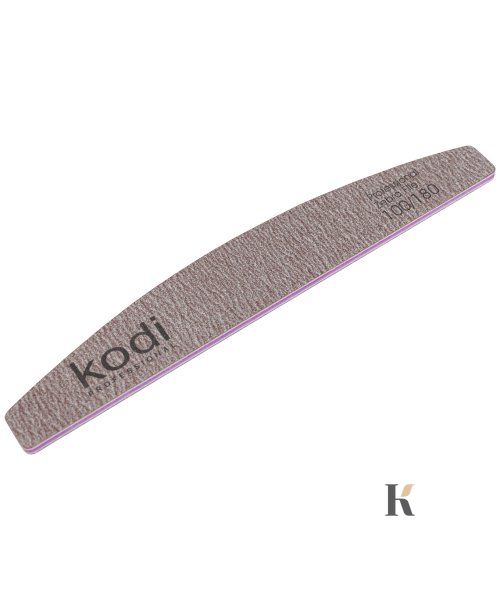 Купити №72 Пилка для нігтів Kodi "Півмісяць 100/180 (колір: коричневий, розмір:178/28/4) , ціна 30 грн, фото 1