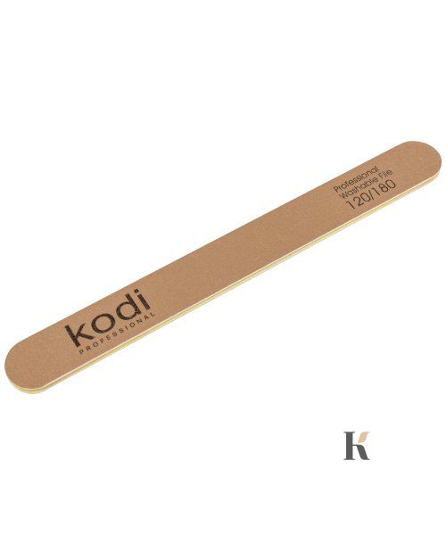 Купить №8 Пилка для ногтей Kodi прямая 120/180 (цвет: золотистый, размер:178/19/4) , цена 33 грн, фото 1